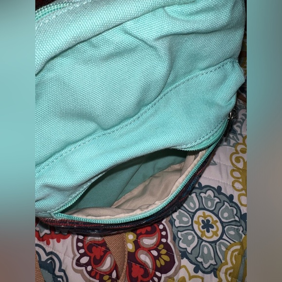 Leaper Southwest Design Shoulder Bag Turquoise Pocket Beige - Picture 6 of 9